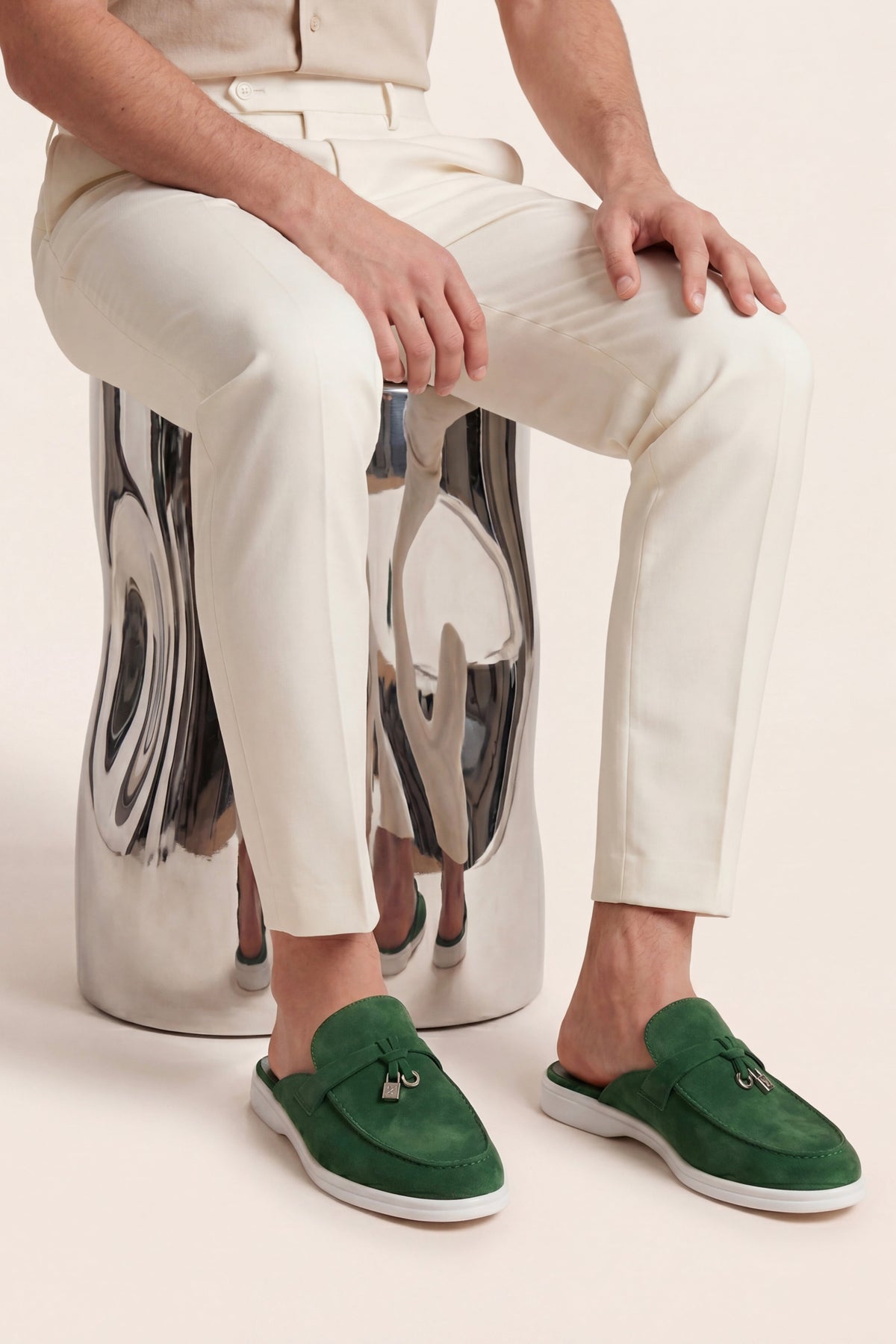Maretti Buckle Mule Green