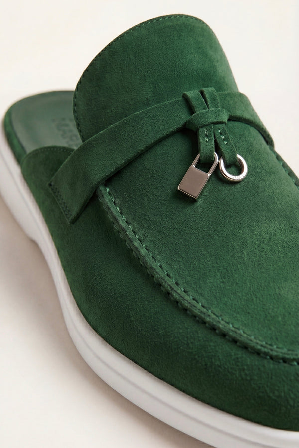 Maretti Buckle Mule Green