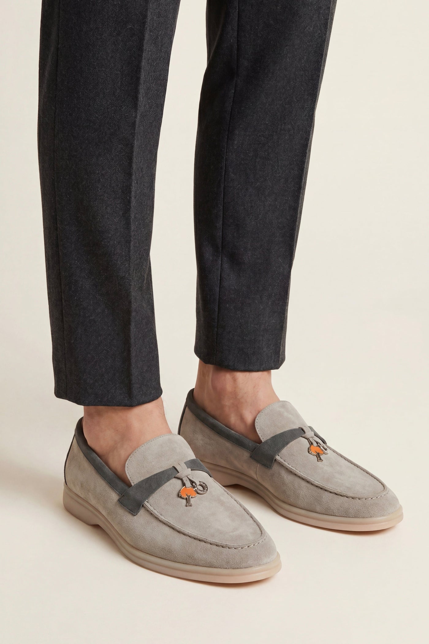The Sennori Set — Avenza Buckle Loafer Light Grey