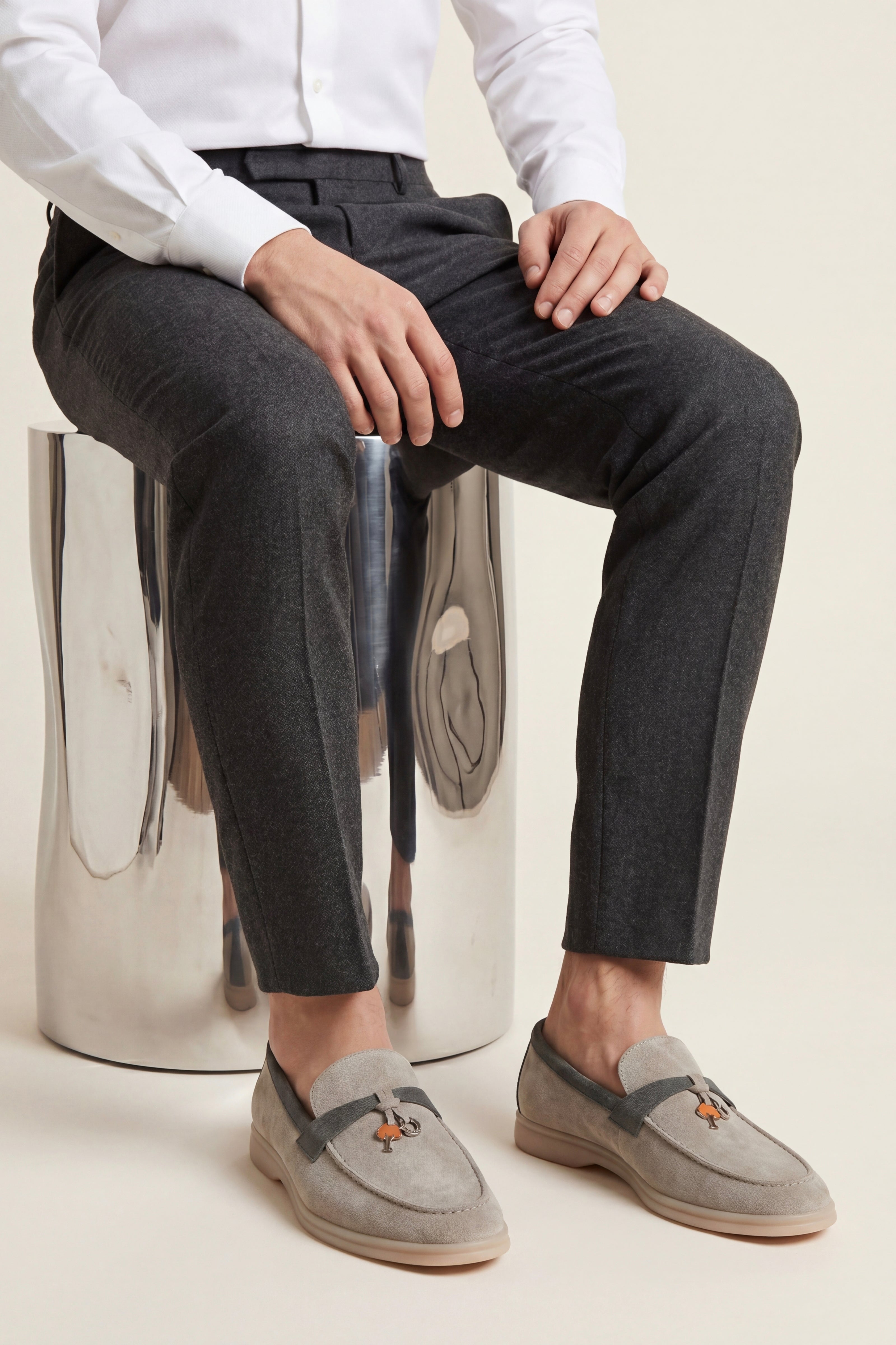 Avenza Buckle Loafer Light Grey