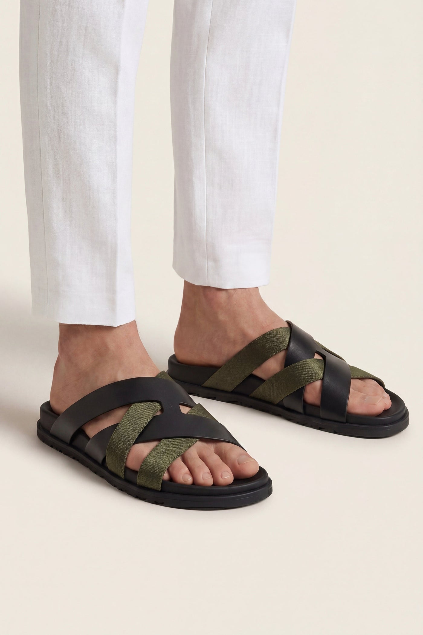The Ist Set — Tuscana Sandal Black/Olive Green