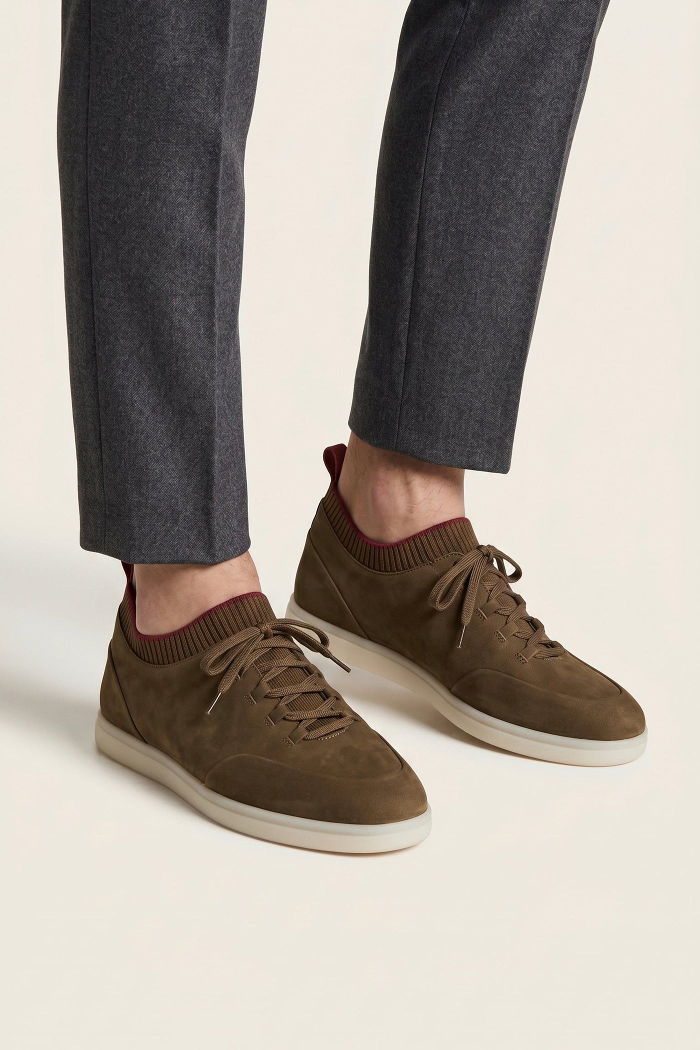 The Parga Set — Solano Suede Slip-On Olive