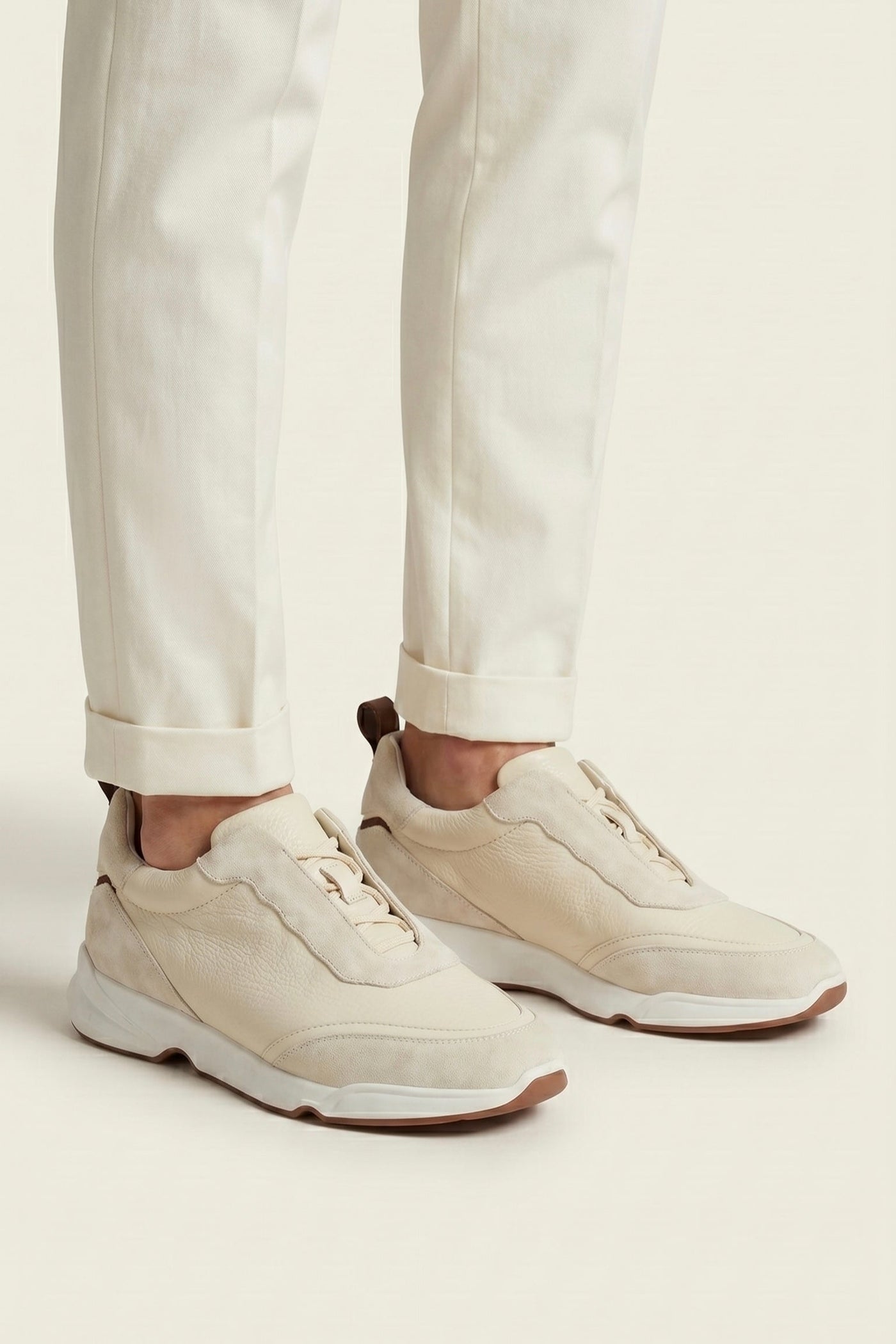 The Baunei Set — Solano Leather Slip-On Cream