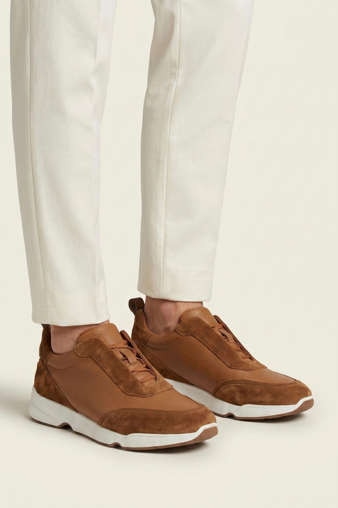 The Calasetta Set — Solano Leather Slip-On Caramel Brown