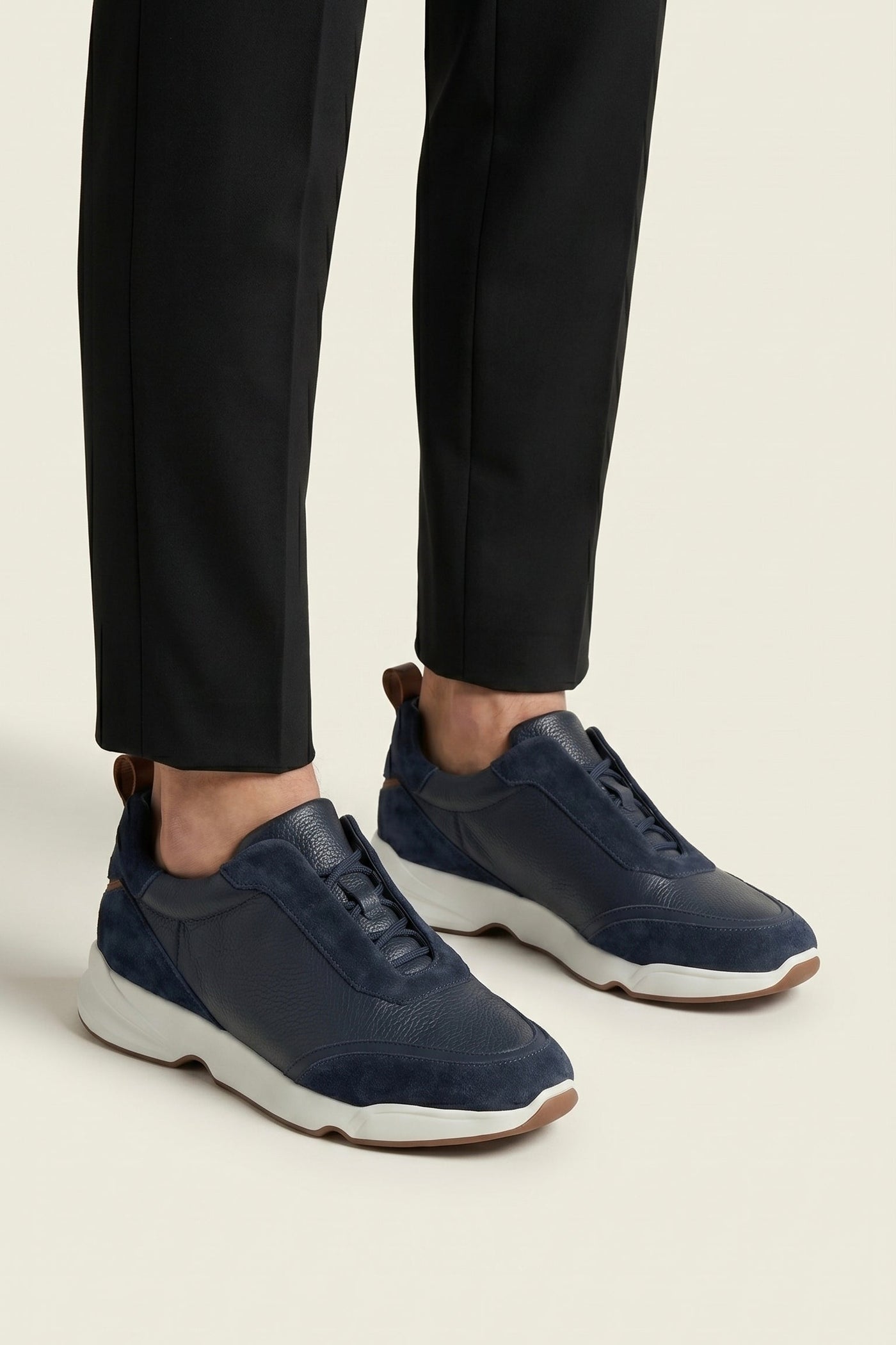 The Torregrande Set — Solano Leather Slip-On Navy