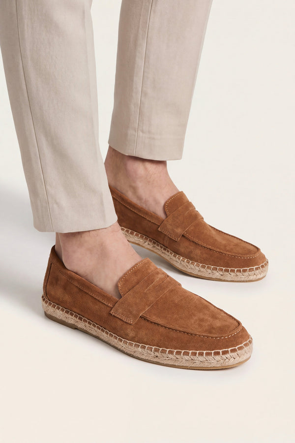 Palermo Suede Espadrille Loafer Brown
