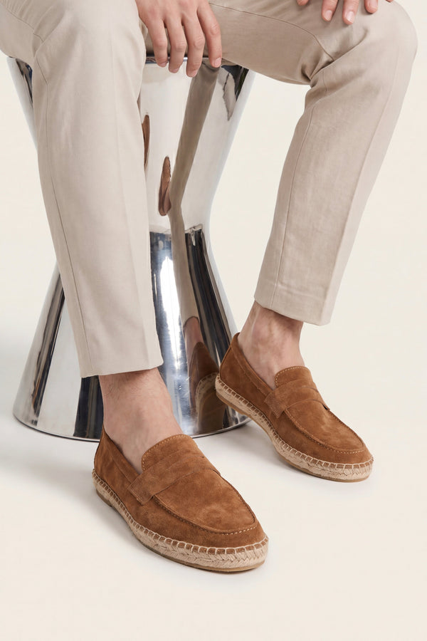 Palermo Suede Espadrille Loafer Brown