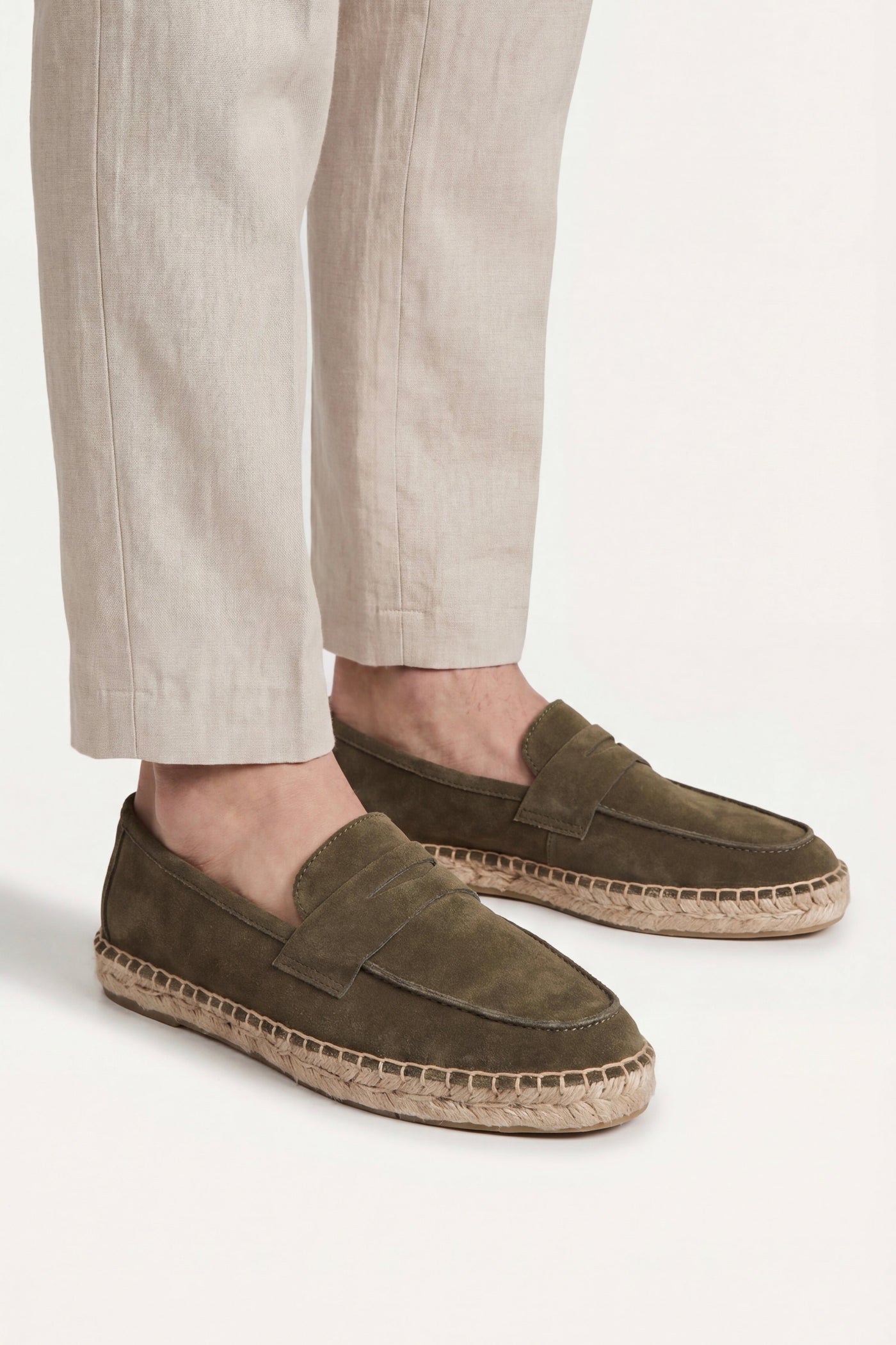 The Cariati Set — Palermo Suede Espadrille Loafer Olive Green