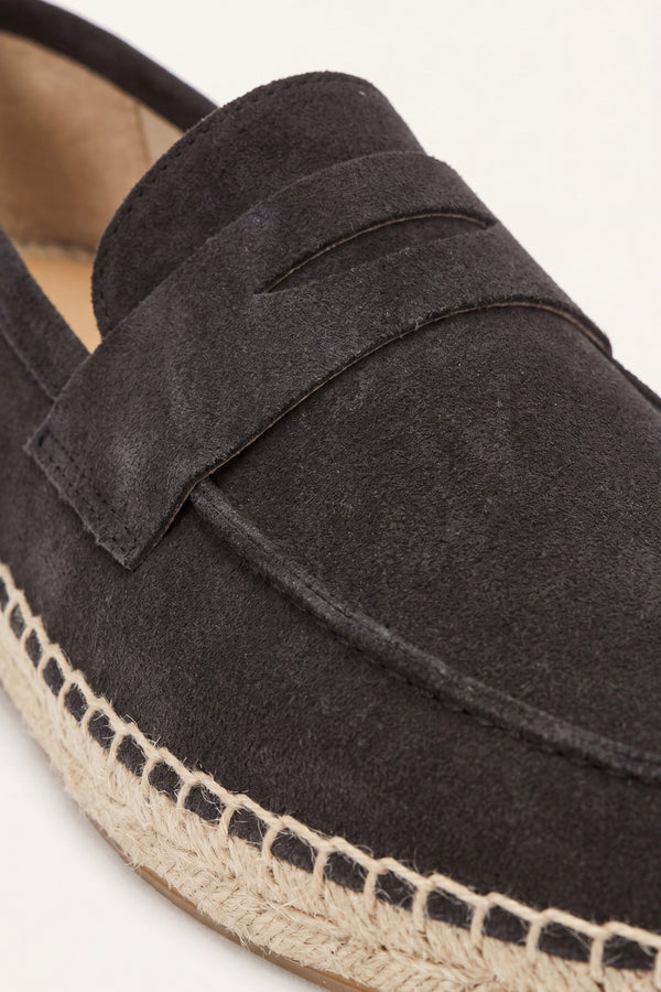 Palermo Suede Espadrille Loafer Black