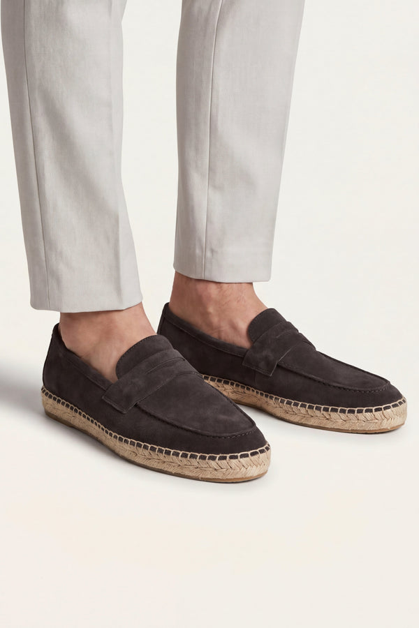 Palermo Suede Espadrille Loafer Black