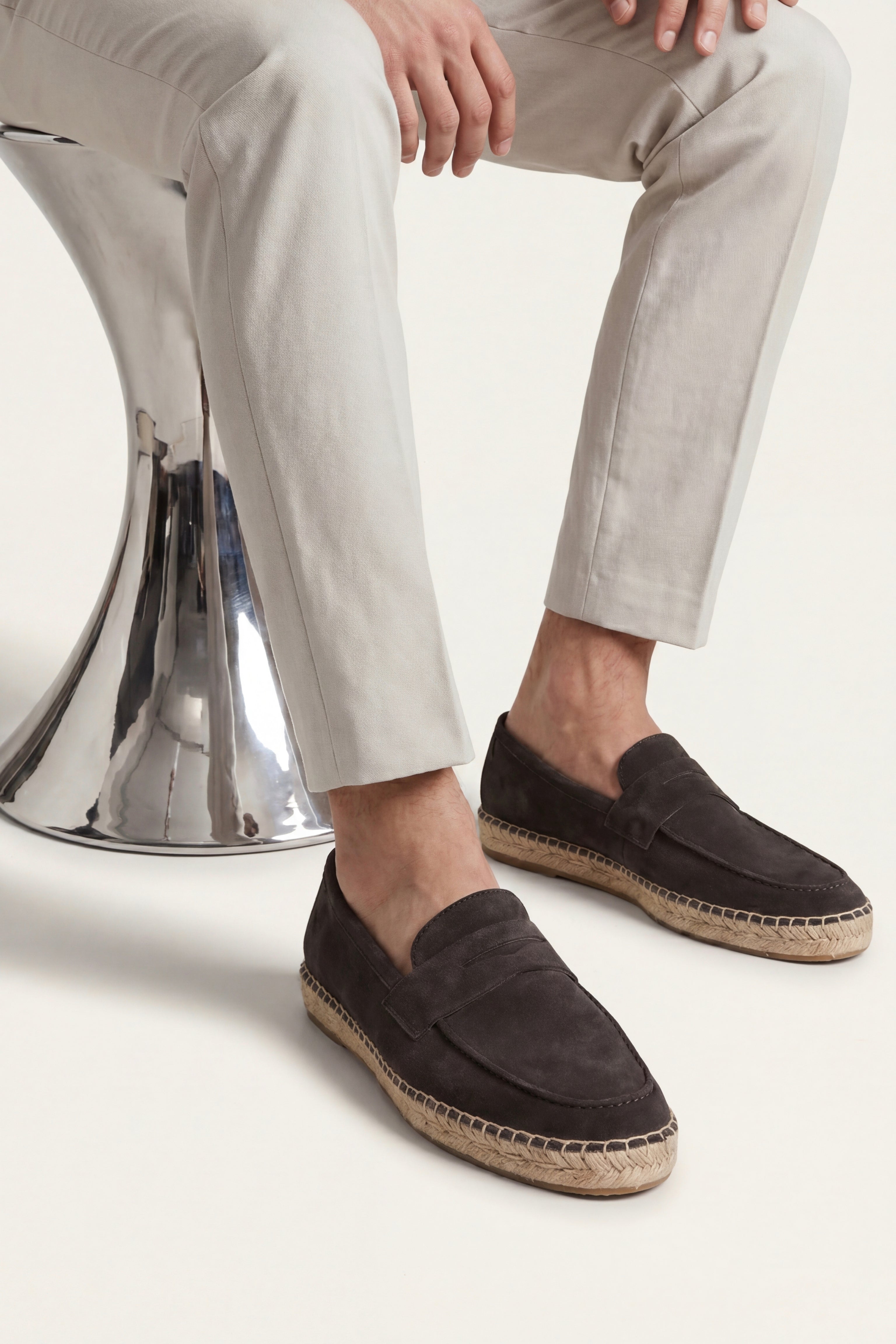 Palermo Suede Espadrille Loafer Black