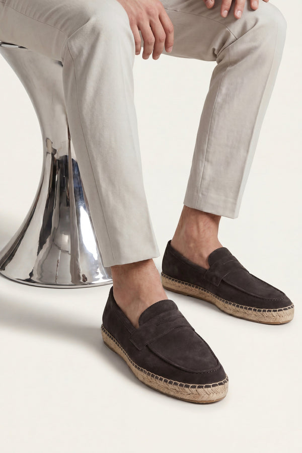 Palermo Suede Espadrille Loafer Black