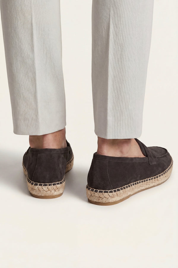 Palermo Suede Espadrille Loafer Black