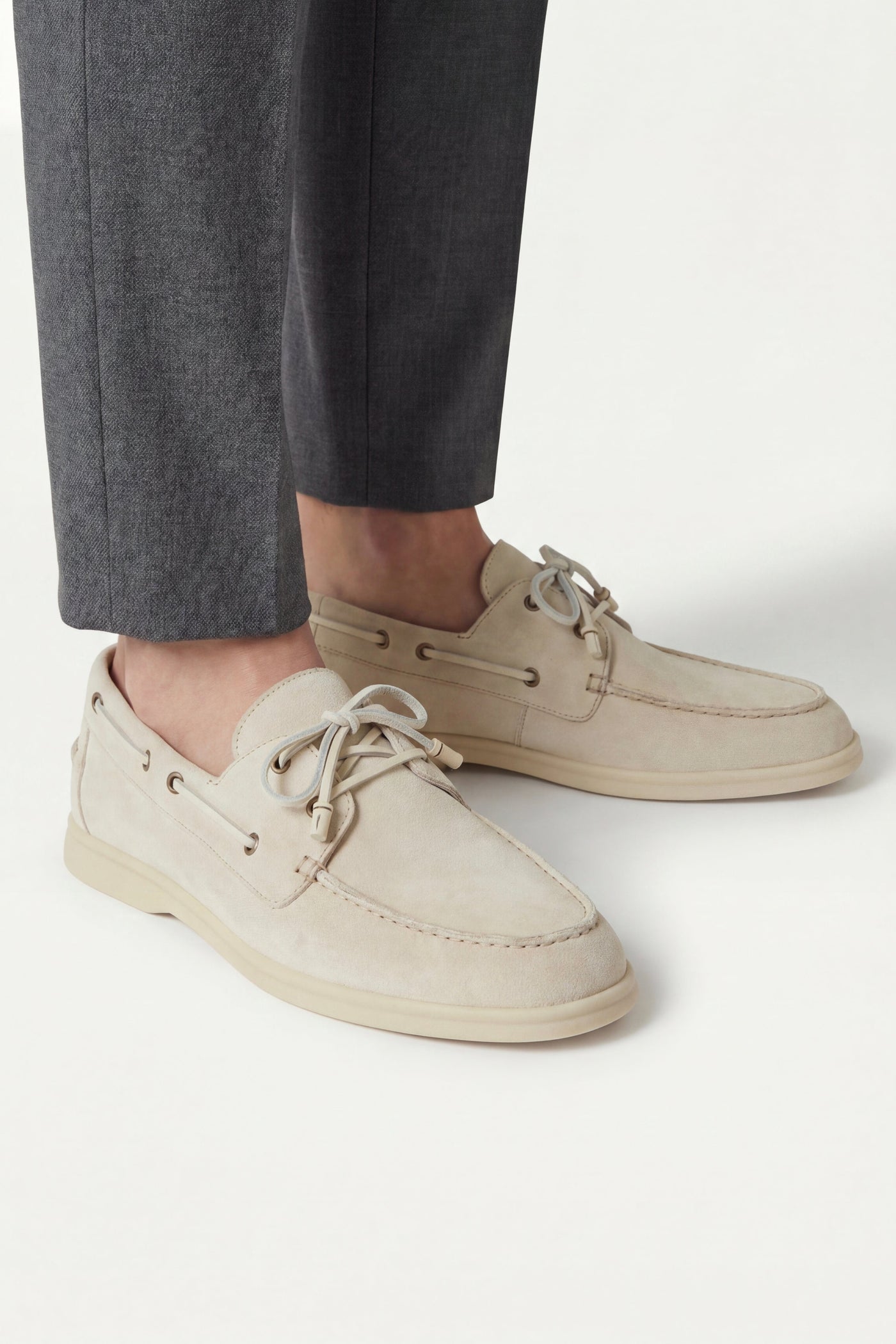 The Squillace Set — Marina Yacht Walk Suede Loafer Cream