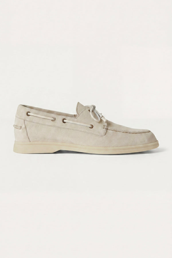 Marina Yacht Walk Suede Loafer Cream
