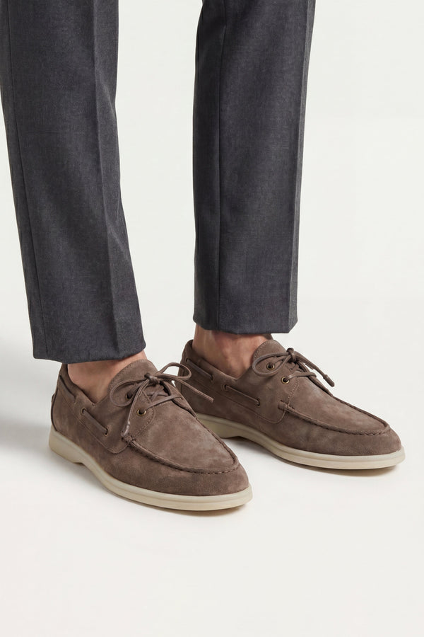 Marina Yacht Walk Suede Loafer Taupe
