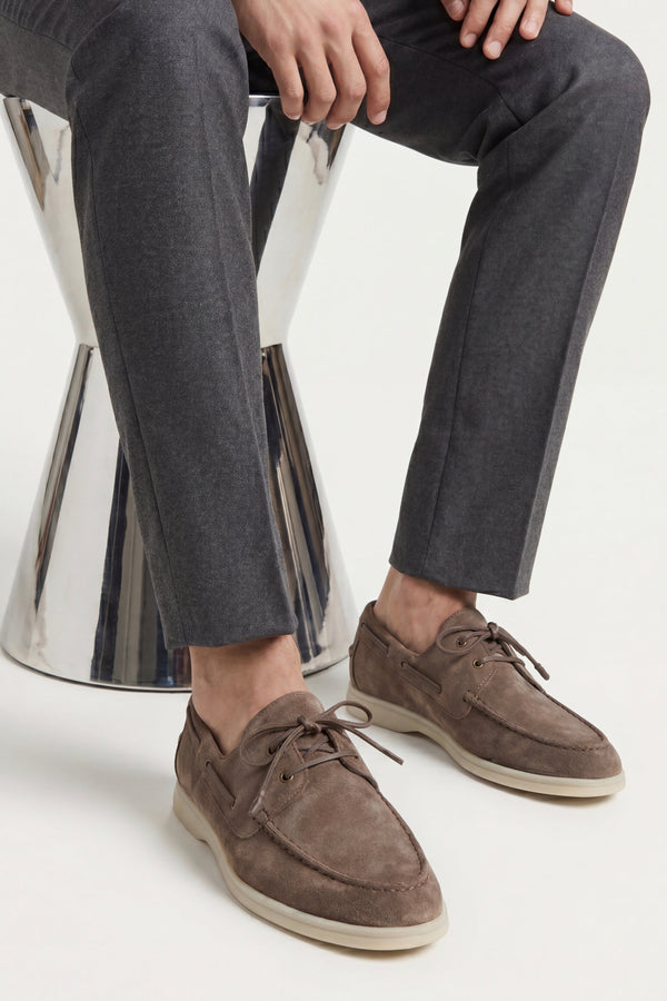Marina Yacht Walk Suede Loafer Taupe