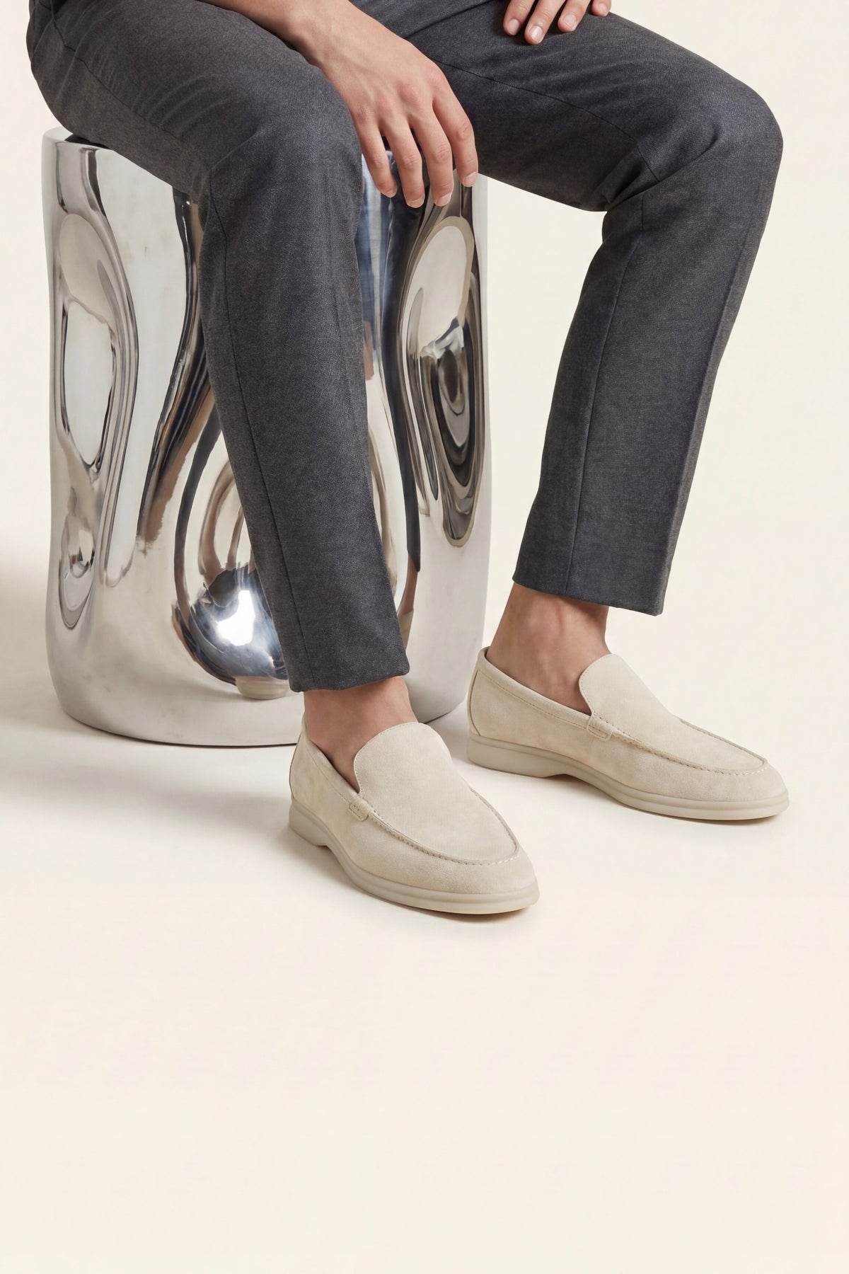 Ennio Suede Loafers Cream