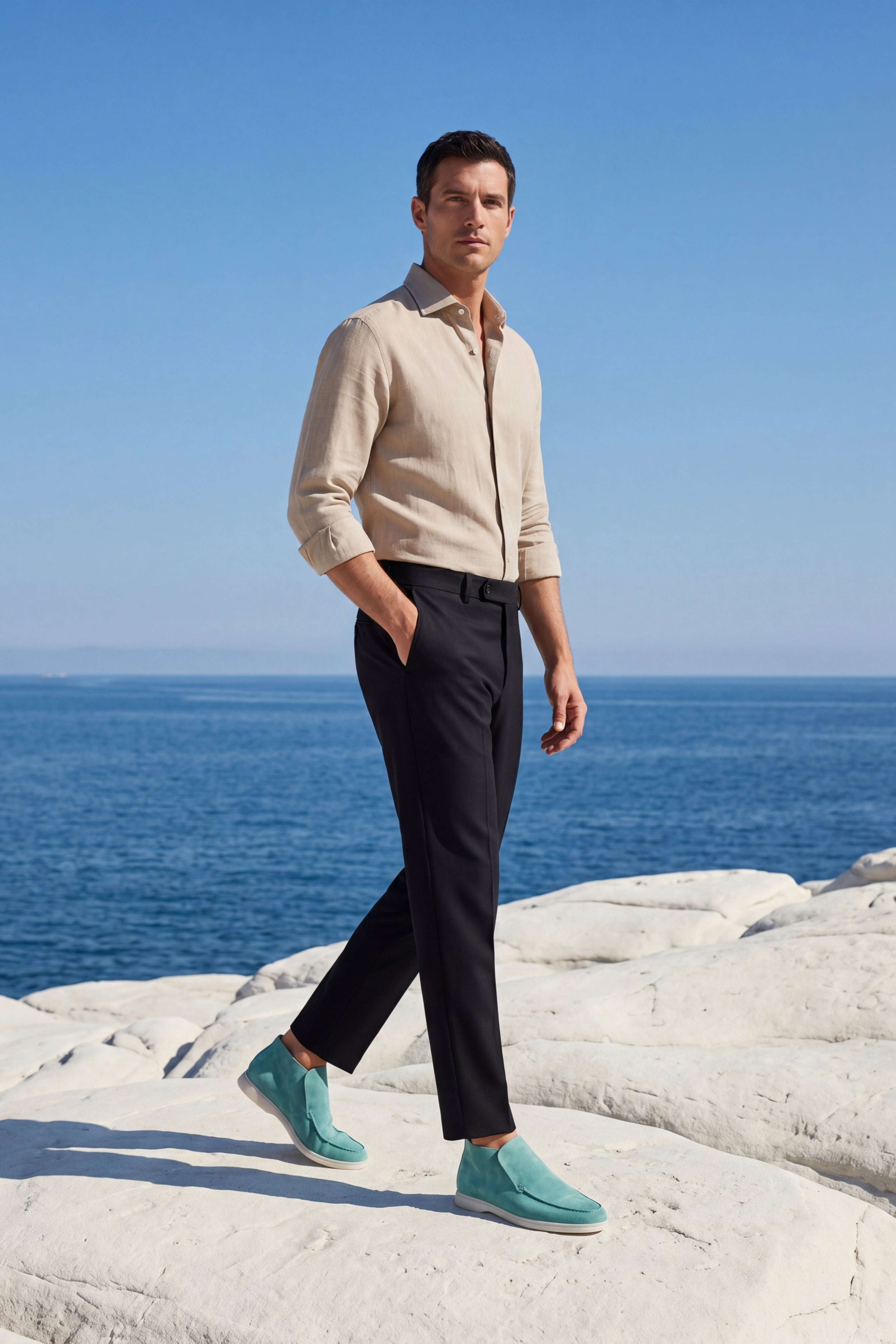 Arzano High Top Loafer Turquoise