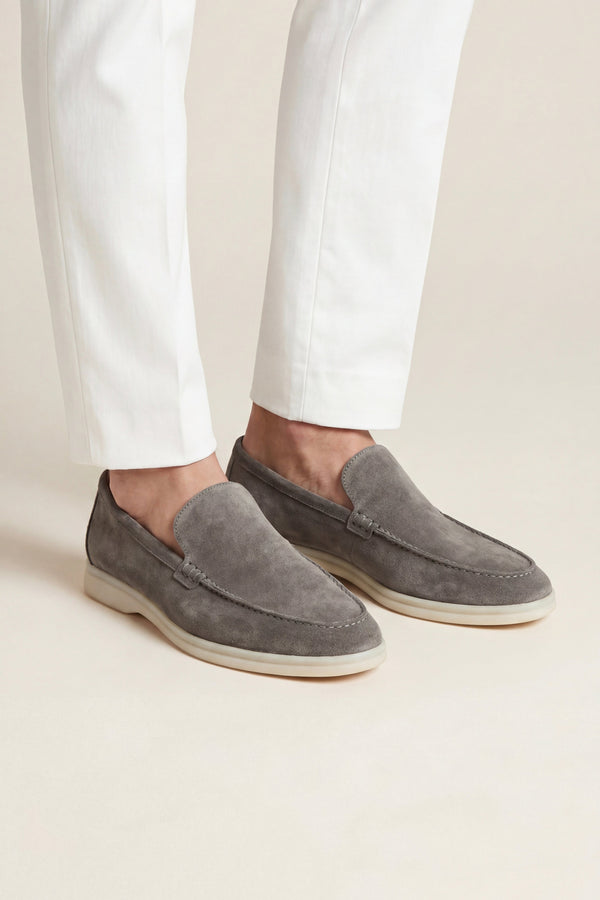 Leonis Suede Loafers Taupe Grey