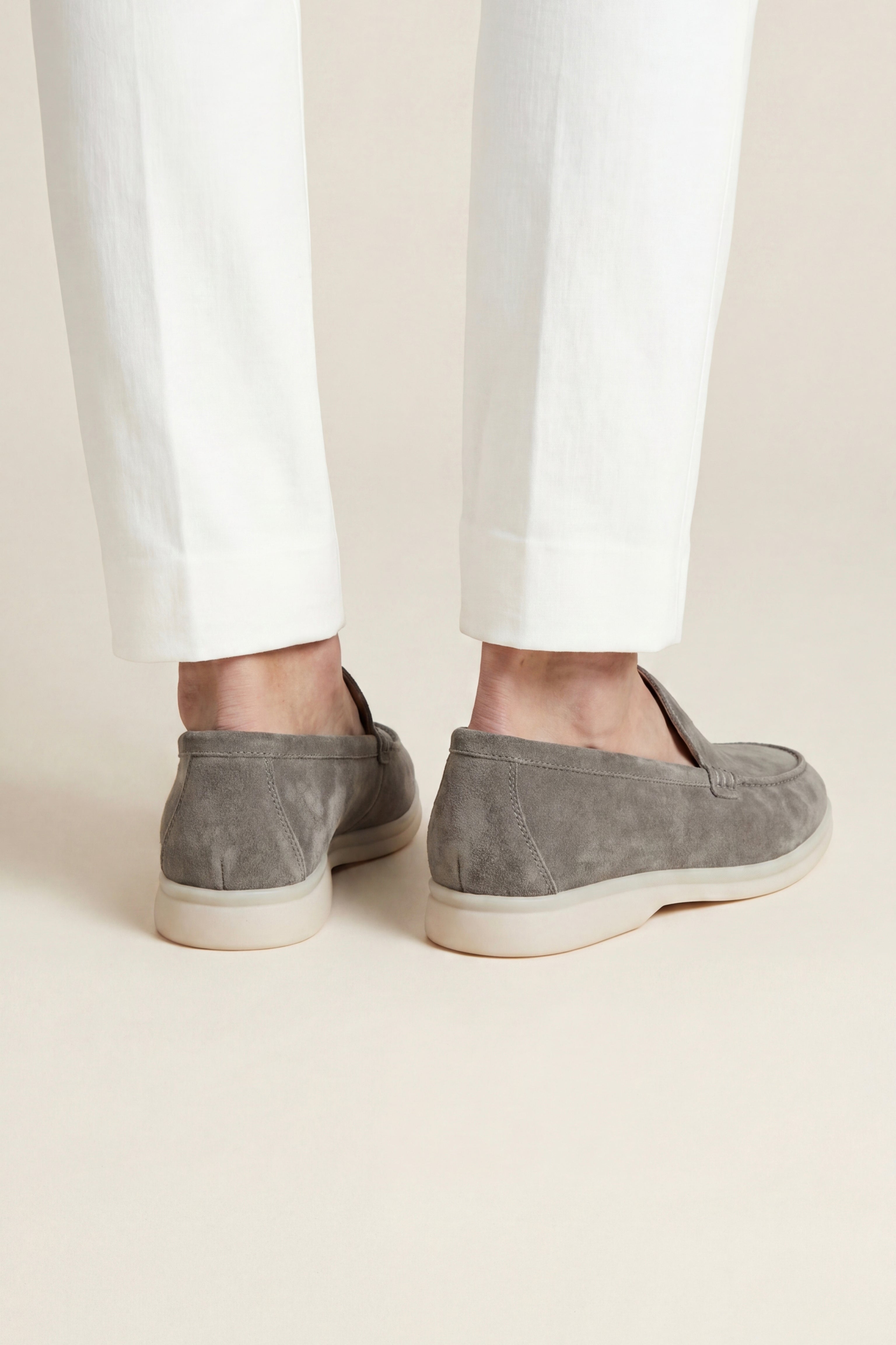 Leonis Suede Loafers Taupe Grey