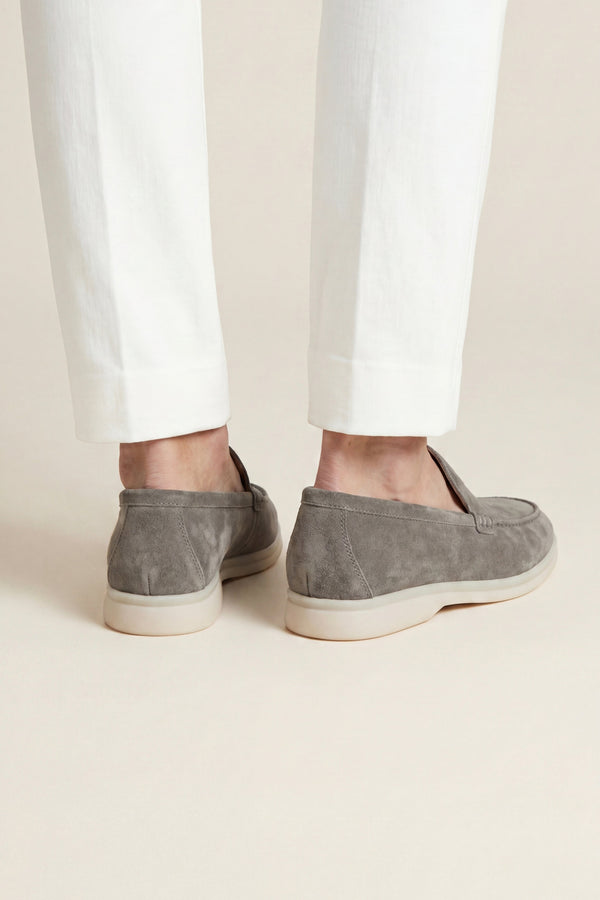 Leonis Suede Loafers Taupe Grey