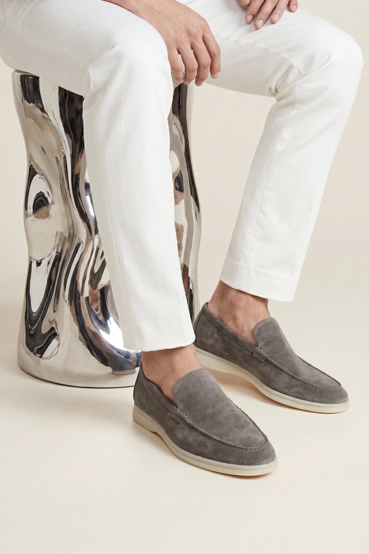 Ennio Suede Loafers Taupe Grey