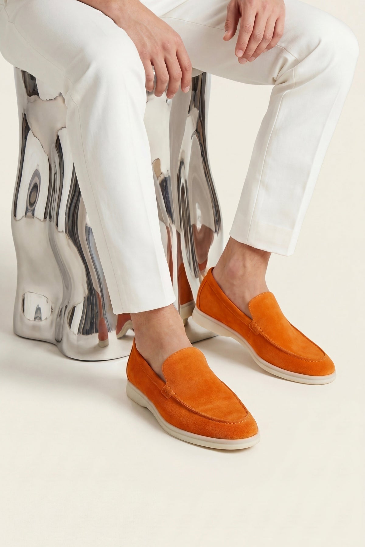 Ennio Suede Loafers Orange