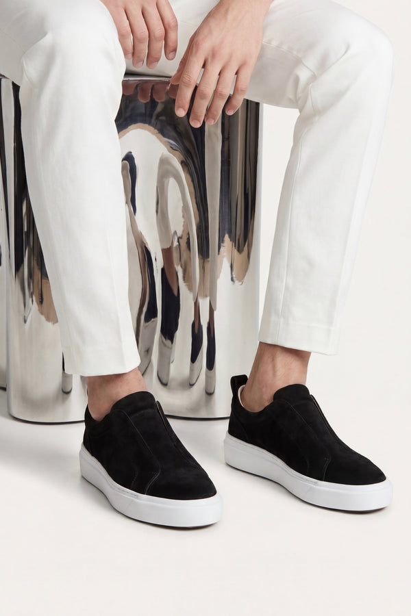 LeoMar V1 Suede Slip-On Black