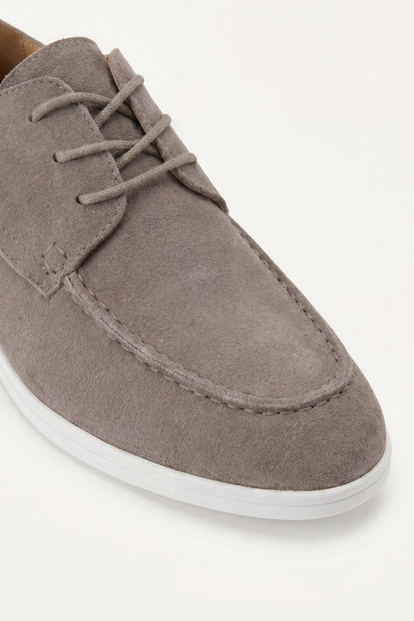 Maretti Suede Lace Shoes Mushroom Taupe