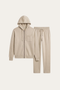 Elviro Cashmere Hooded Zip Set Cream