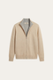 Marciello Reversible Cashmere Zip Knit Beige & Grey