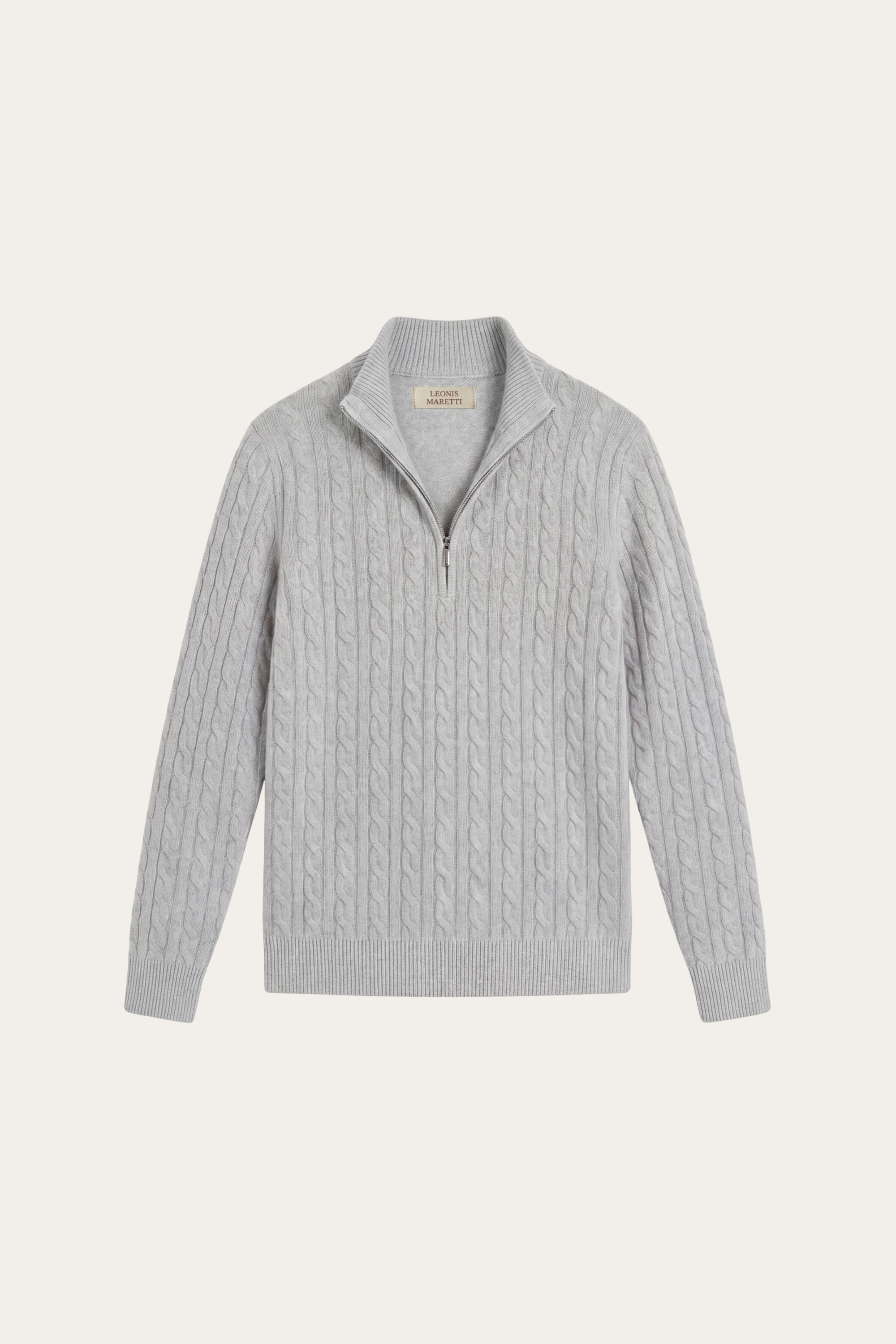 Lerano Cashmere Half-Zip Knit Grey