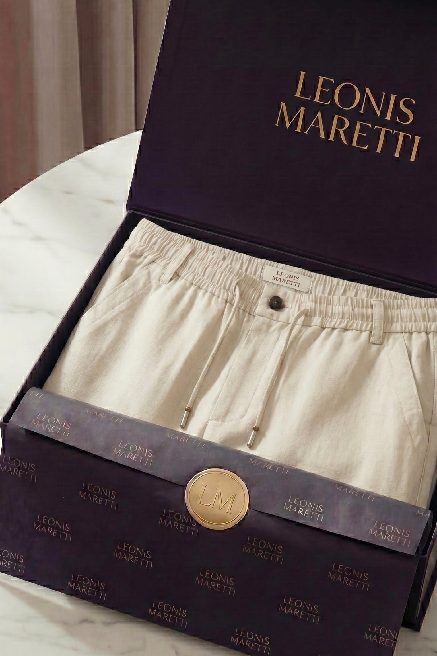 Monteria Stretch Linen Trouser Beige