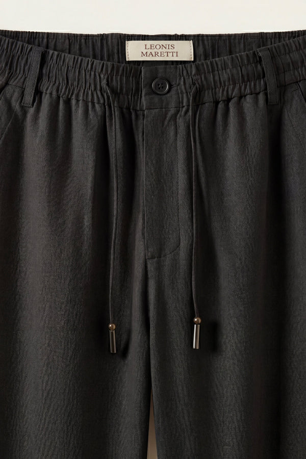 Monteria Stretch Linen Trouser Black