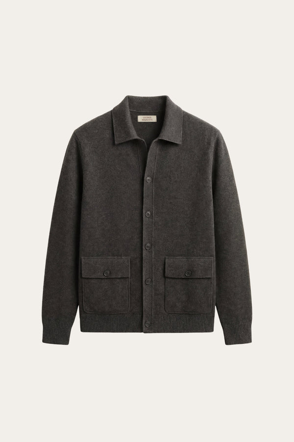 Lorenzo Cashmere Cardigan Dark Grey