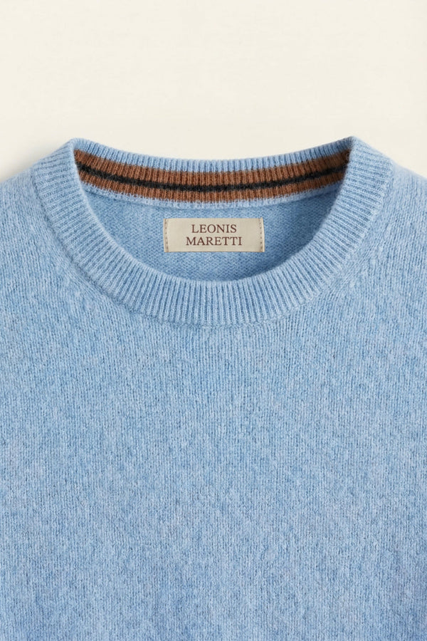 Valeno Cashmere Crewneck Sweater Sky Blue