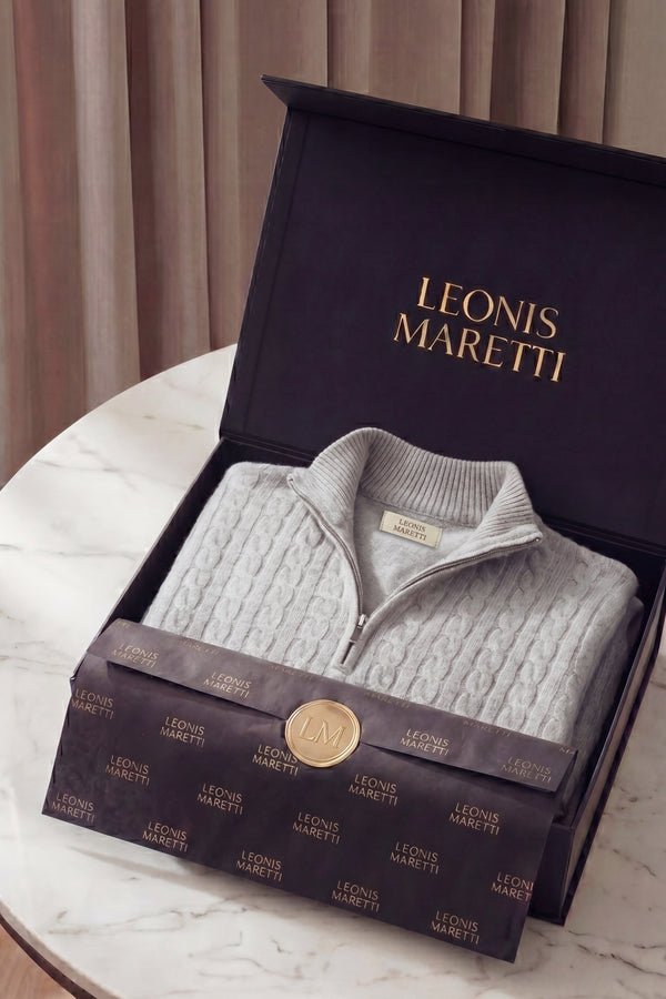 Lerano Cashmere Half-Zip Knit Grey
