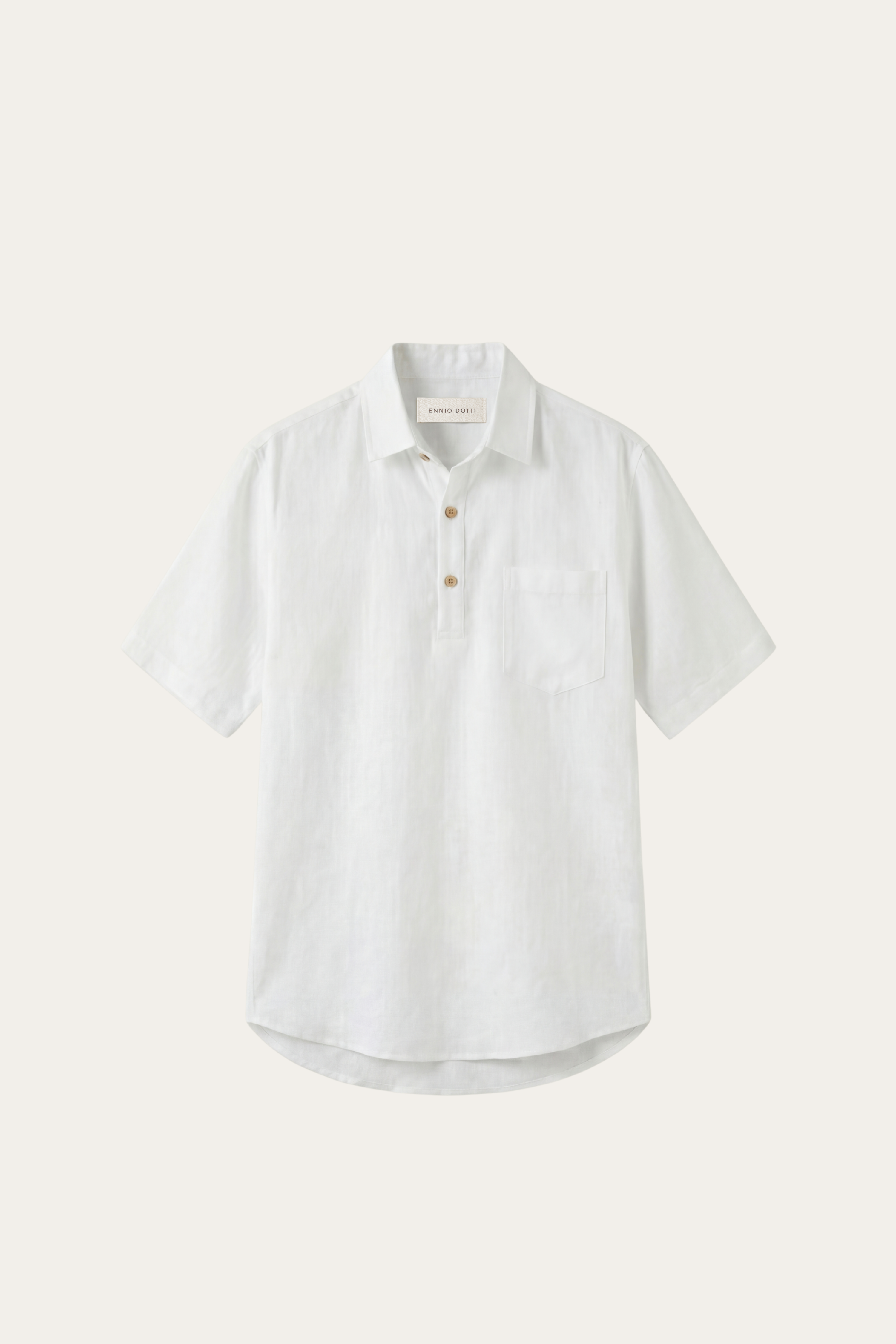 Monza Linen Polo Shirt White