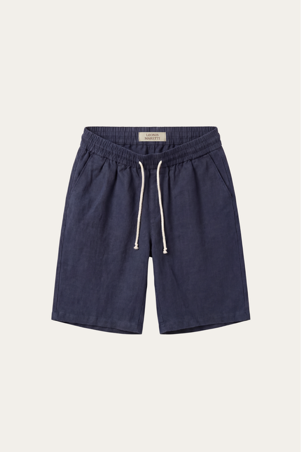 Lecce Linen Drawstring Shorts Navy