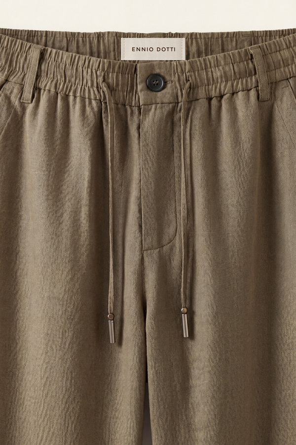Monteria Stretch Linen Trouser Olive