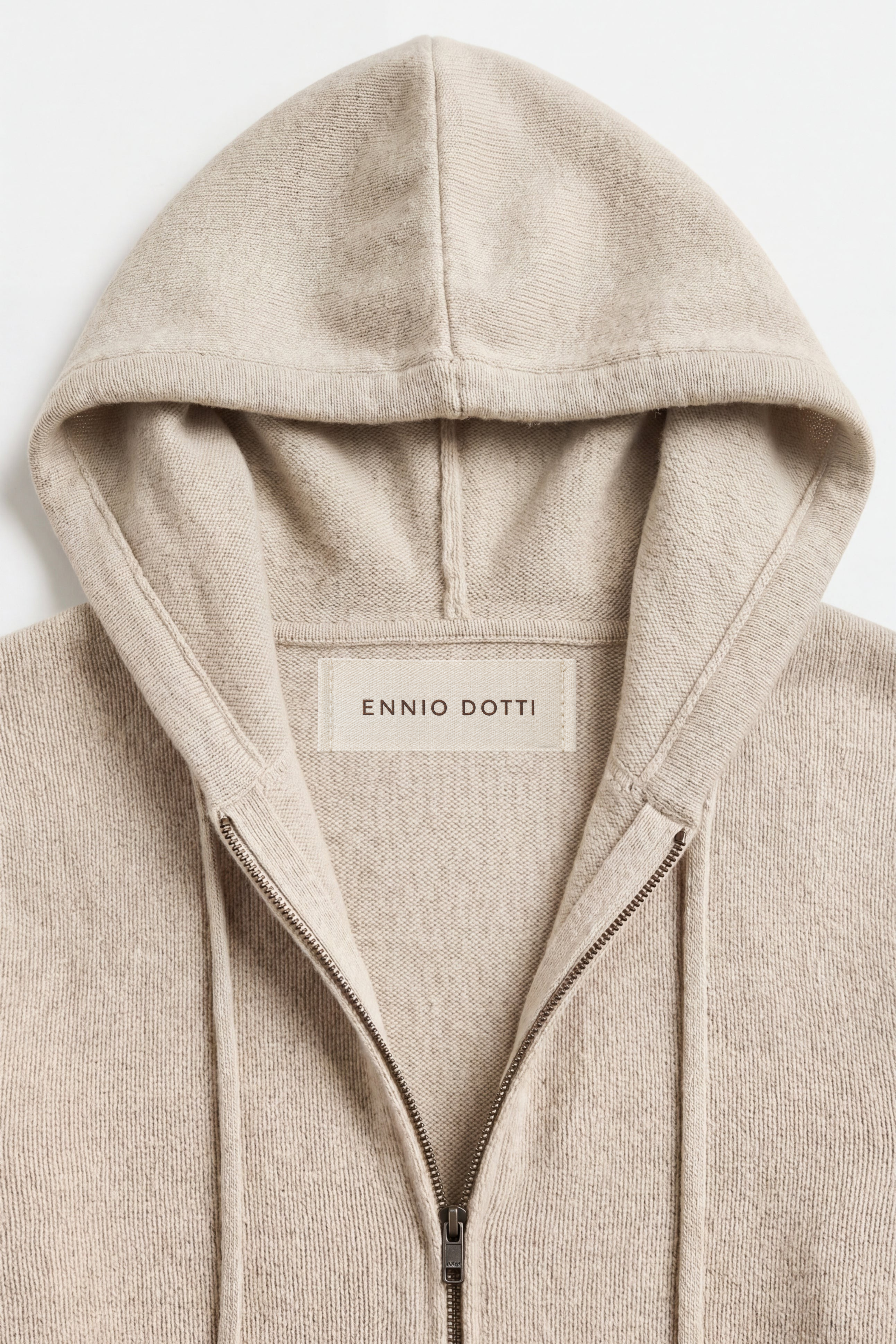 Elviro Cashmere Hooded Zip Set Cream