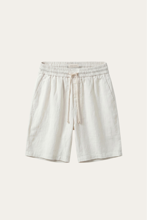 Lecce Linen Drawstring Shorts Ivory