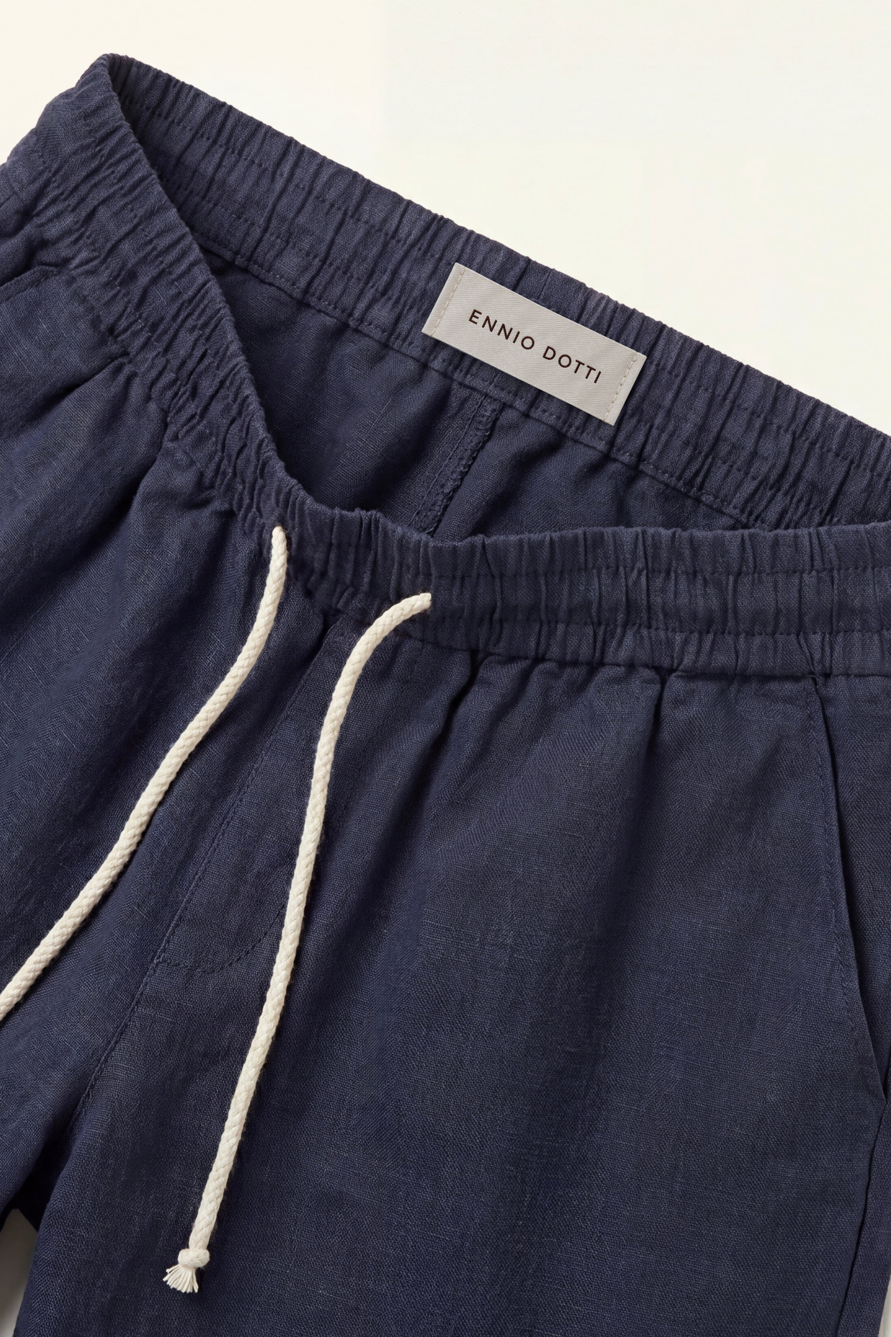 Lecce Linen Drawstring Shorts Navy