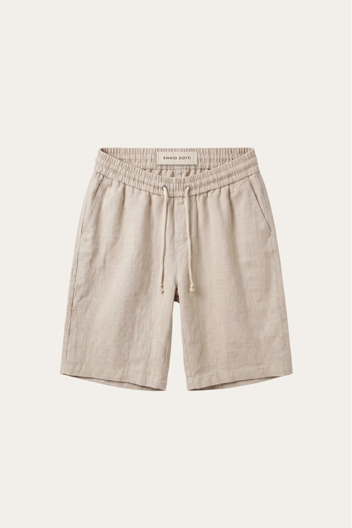 Lecce Linen Drawstring Shorts Beige