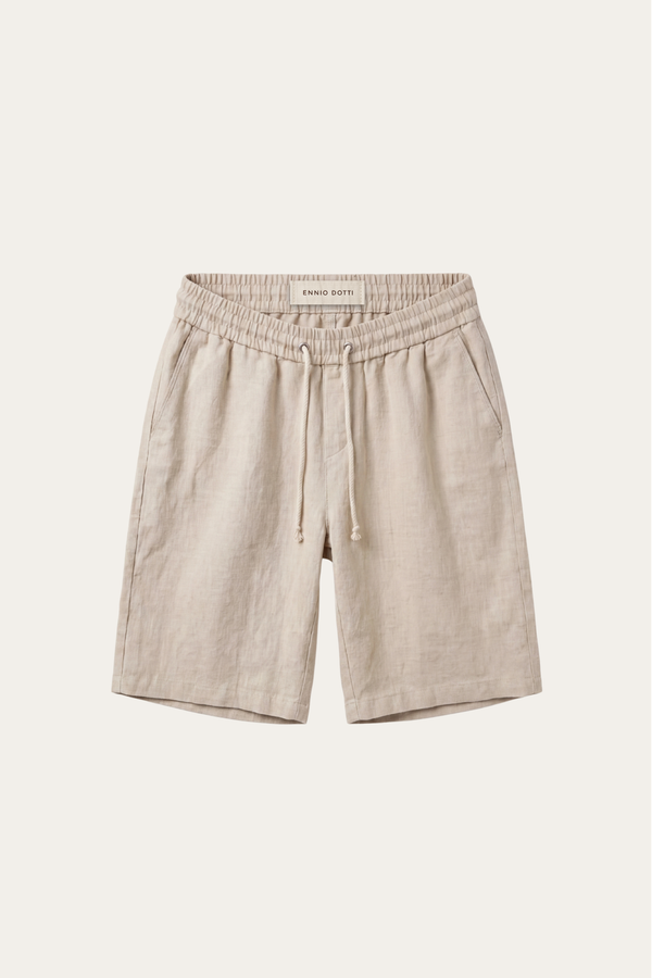 Lecce Linen Drawstring Shorts Beige