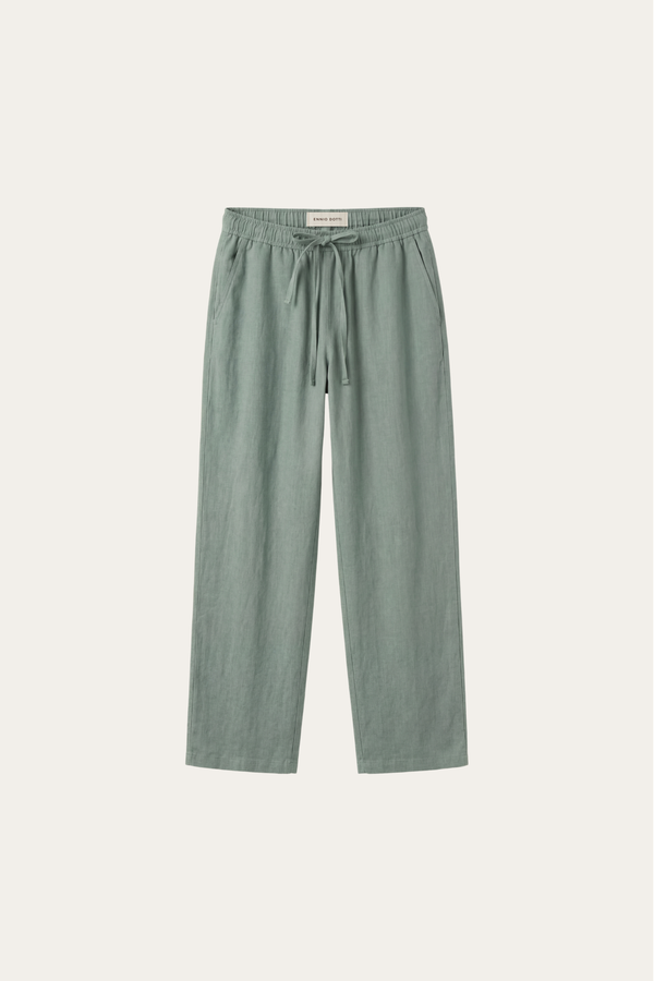 Catania Linen Pantalon Green