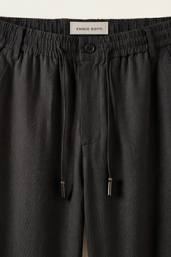 Monteria Stretch Linen Trouser Black