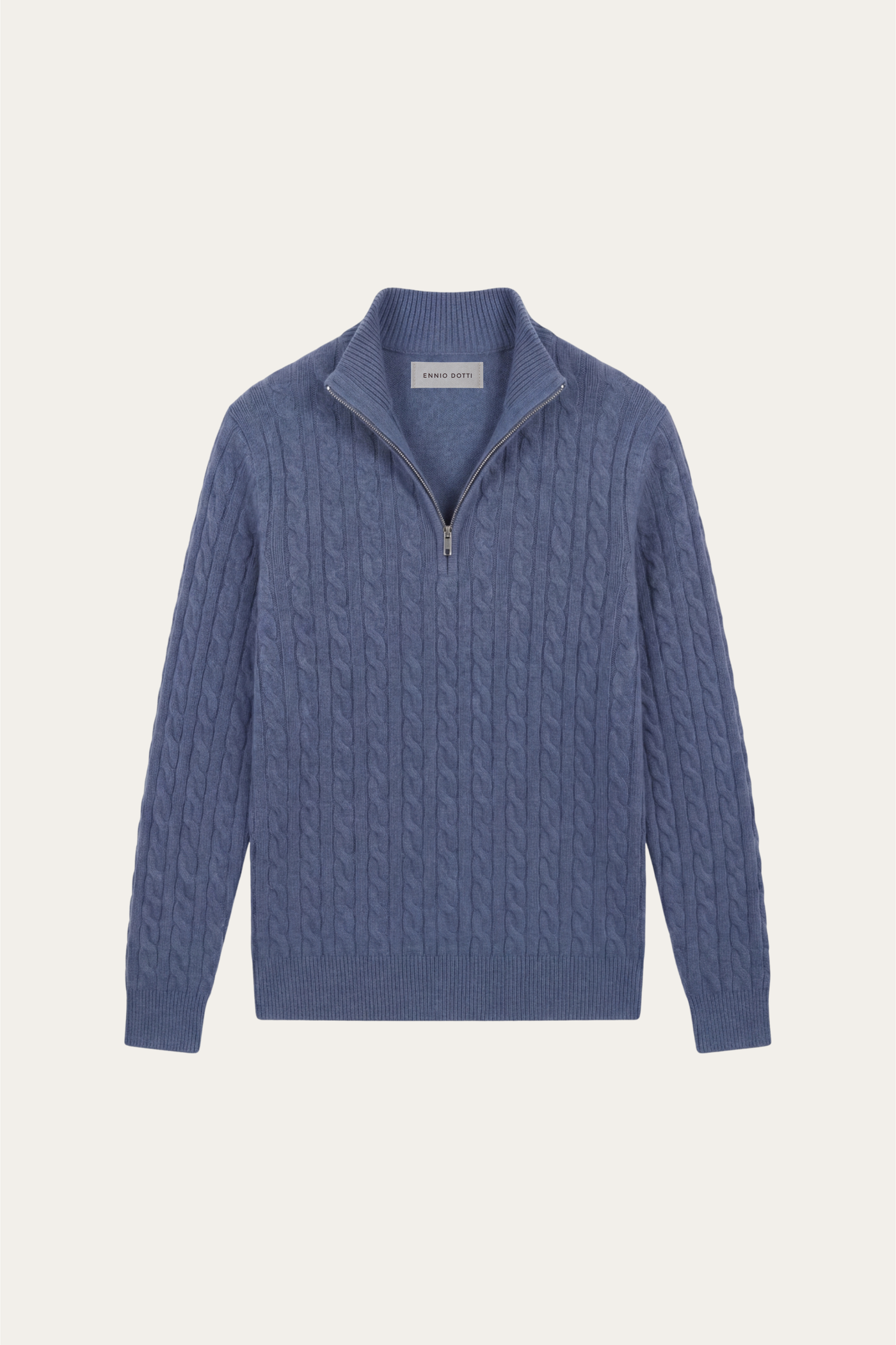 Lerano Cashmere Half-Zip Knit Blue
