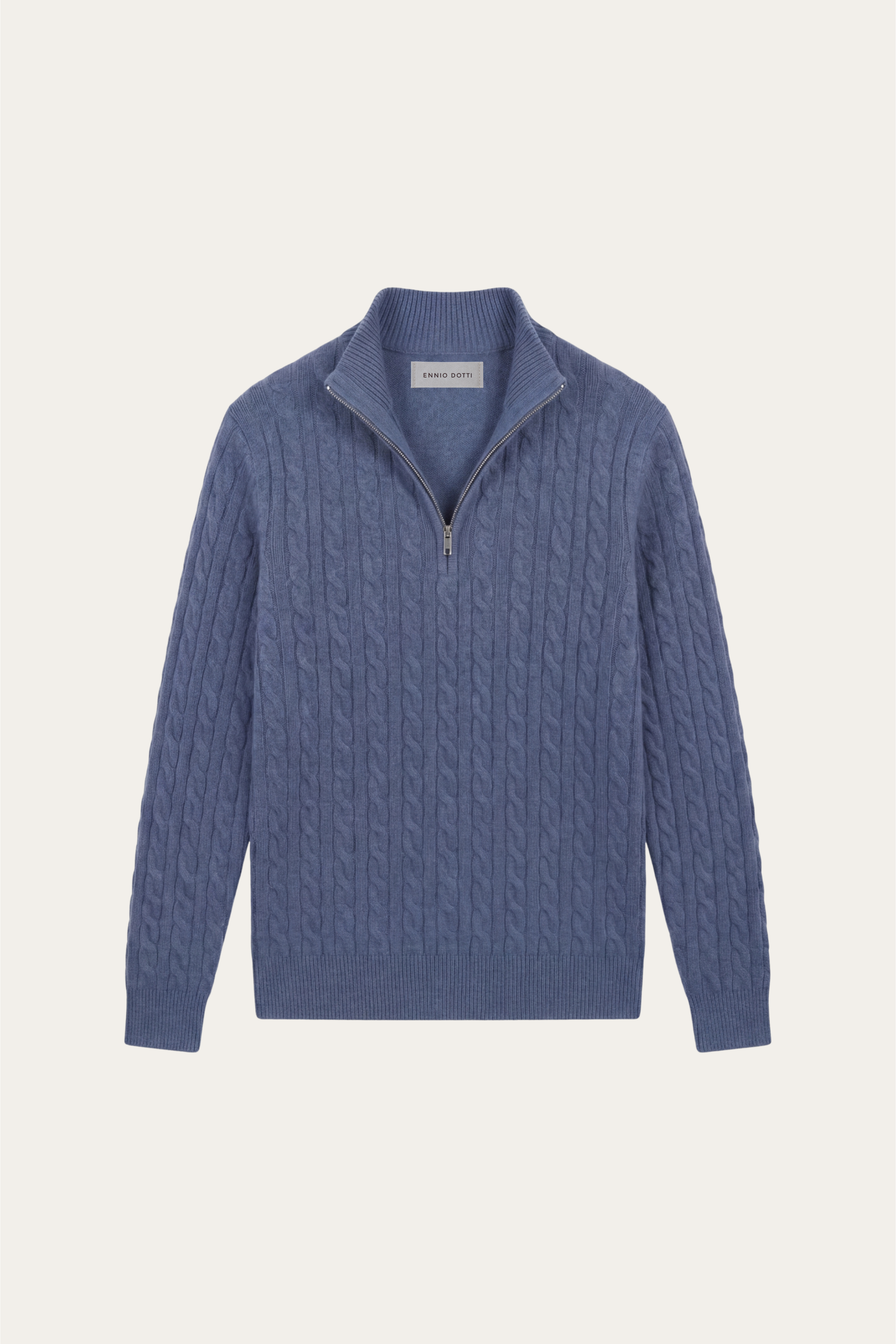 Lerano Cashmere Half-Zip Knit Blue